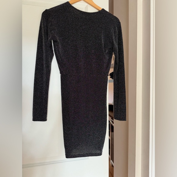 Urban Outfitters Motel mini dress metallic glitter silver and black NWT size M - Picture 2 of 3
